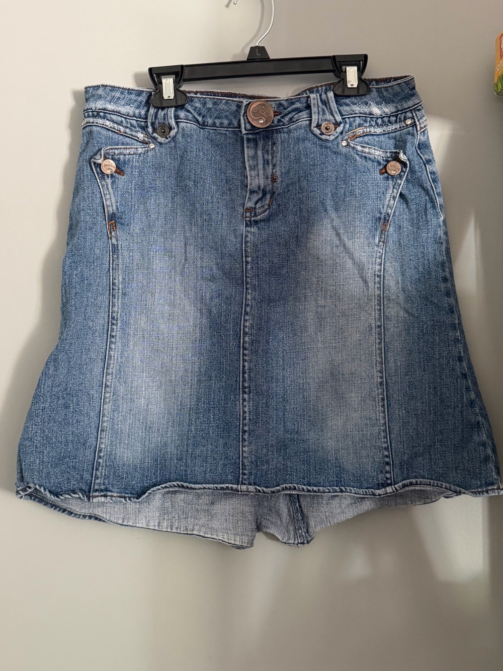 Vtg Candie’s Y2K Denim Skirt Low Rise McBling Bratz 9 high low